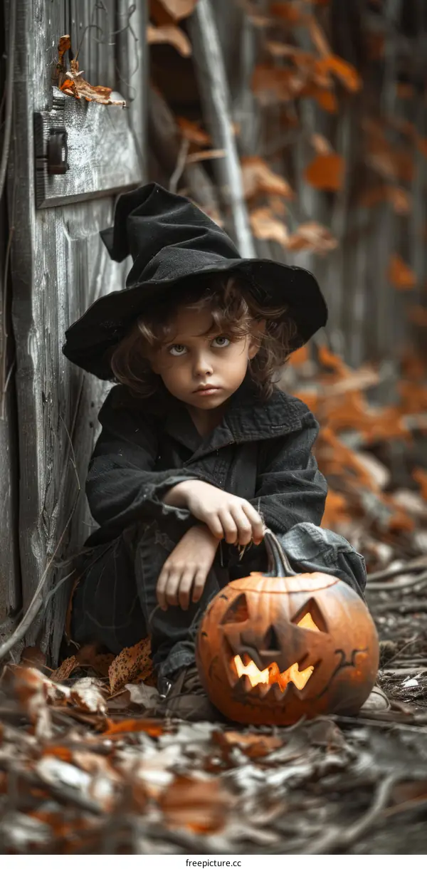 Little witch in the woods