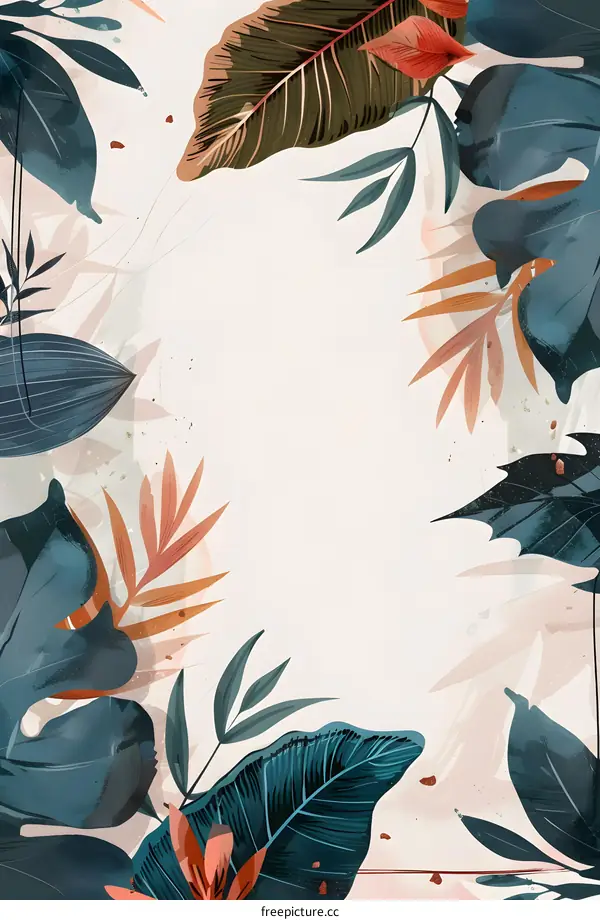 Tropical Leaves Abstract Art Illustration