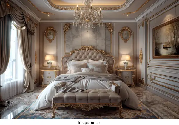 Luxury Bedroom Interior Design with Baroque Style