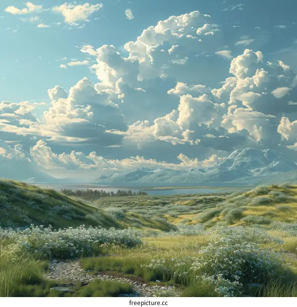 Beautiful Landscape with Dramatic Clouds