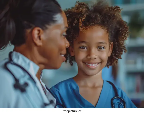 Pediatrician with young patient