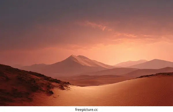 Desert Landscape at Sunrise