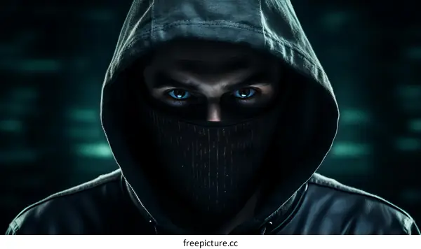 Mysterious Masked Figure in Dark Hoodie