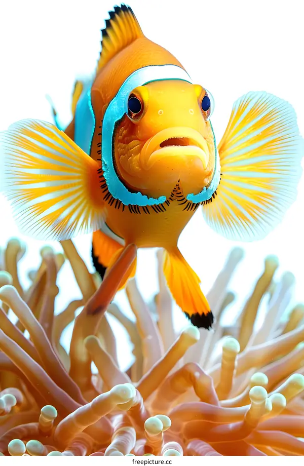 Orange Clownfish in Coral Reef