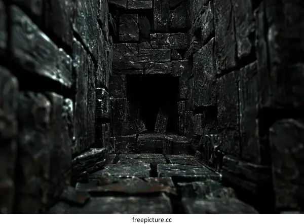 Dark and mysterious dungeon hallway