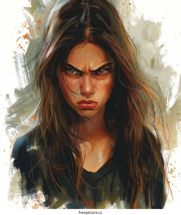 portrait of a young woman with long brown hair