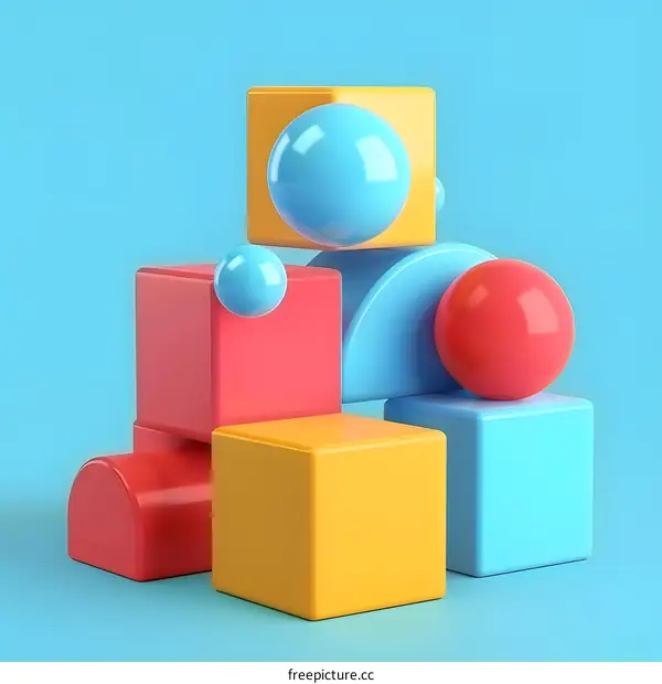 Colorful Geometric Shapes Abstract Background