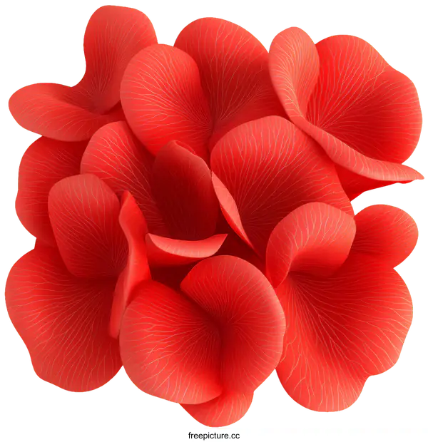 [Transparent Background PNG]Beautiful Red Flower Petals Arrangement