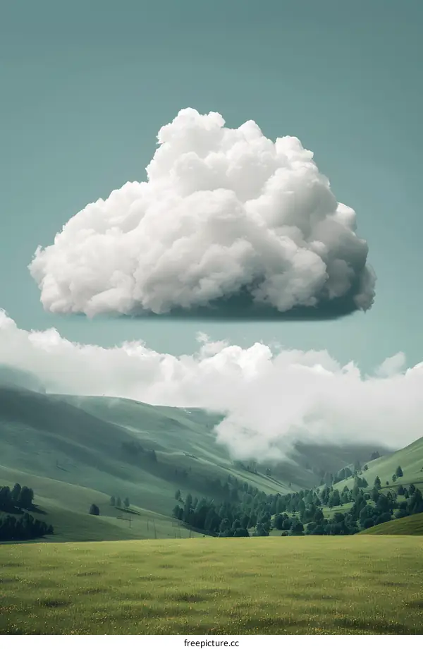 Cloud floating above the valley