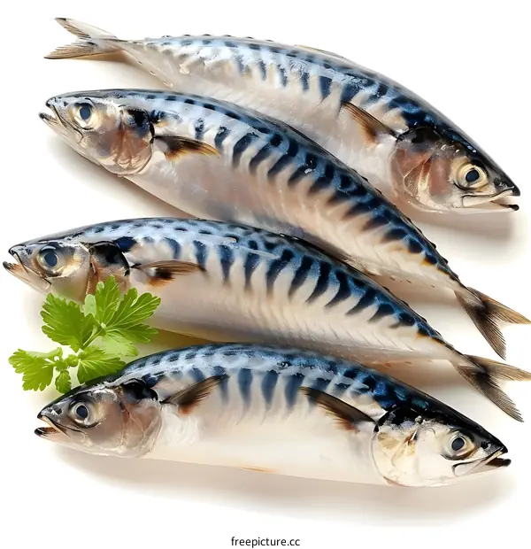 Fresh Mackerel Fish Isolated On White Background