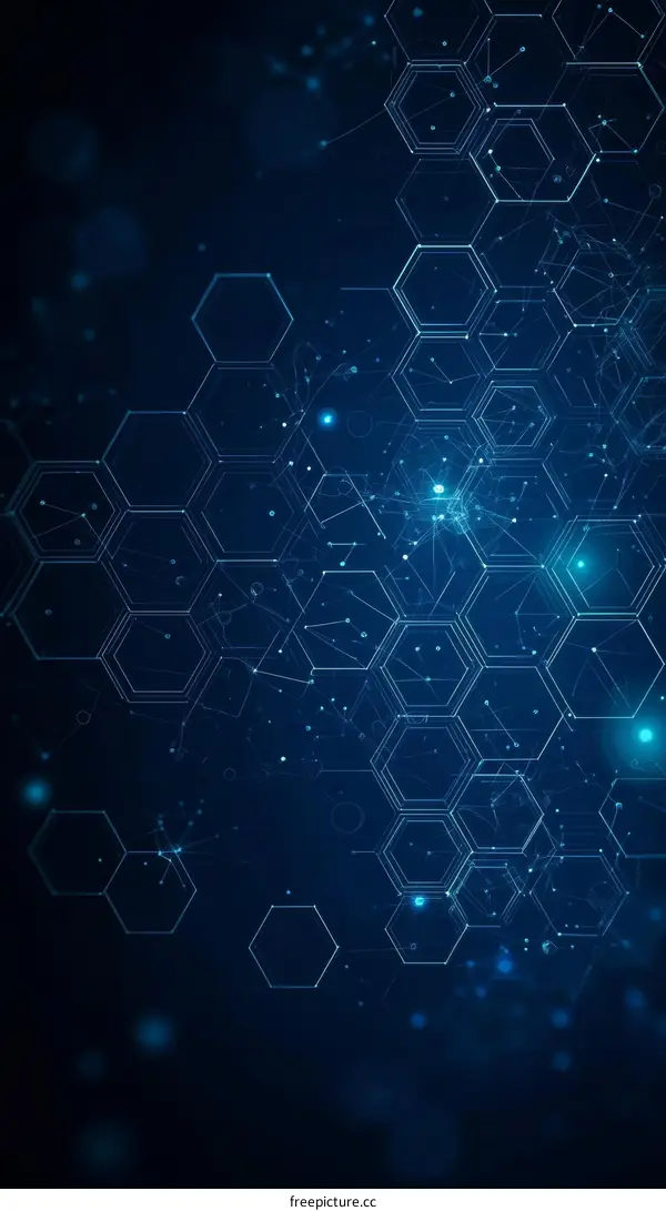 Abstract Network Technology Hexagon Pattern