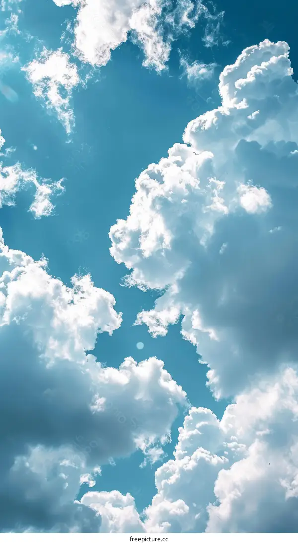 Stunning Blue Sky with Fluffy White Clouds
