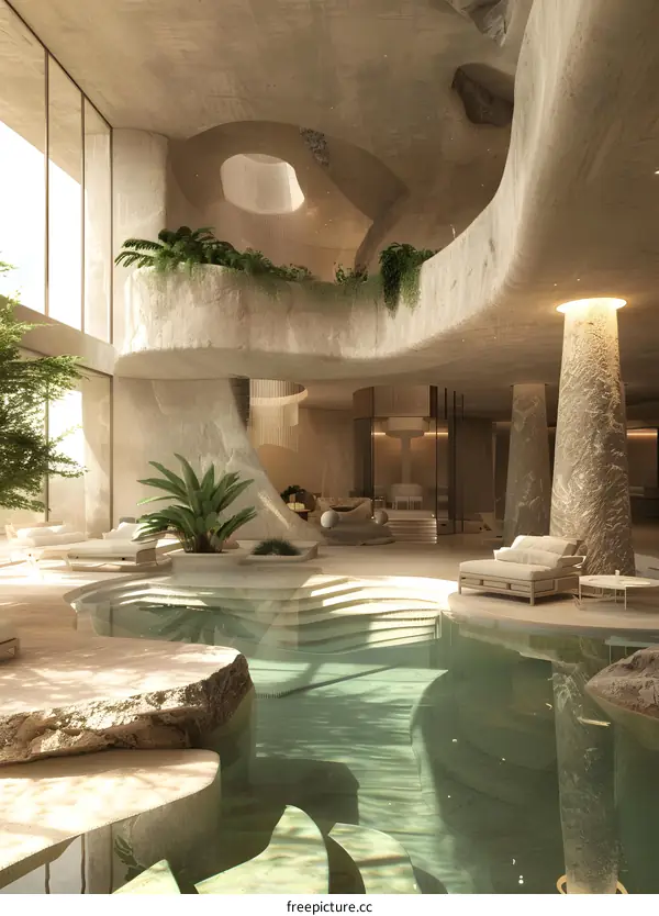 Futuristic Indoor Swimming Pool