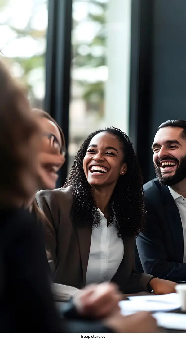 Diverse Team Smiling Together in a Meeting
