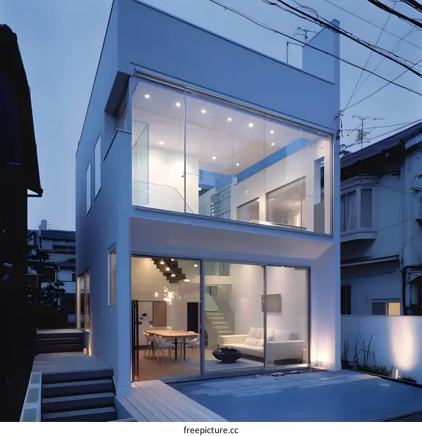 Modern Glass House with Minimalist Design in Japan