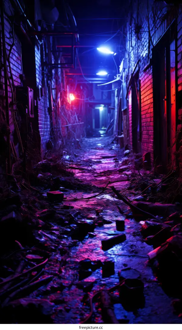 Mysterious Neon Alleyway