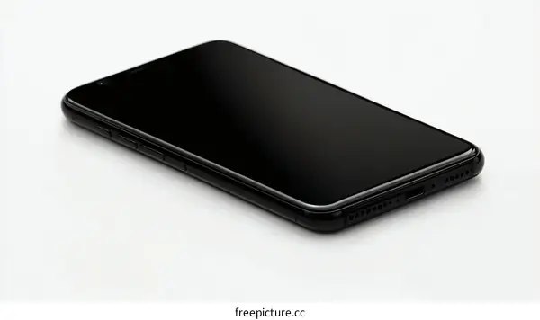 Black Smartphone on White Background