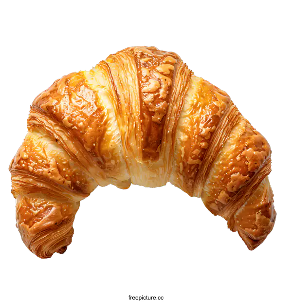 [Transparent Background PNG]Single croissant on a white background
