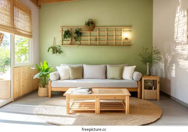 Modern Minimalist Living Room Design with Natural Materials