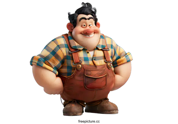 [Transparent Background PNG]A 3D rendering of a cartoon character.