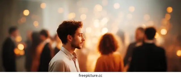 Party Scene with Casual Men and Women