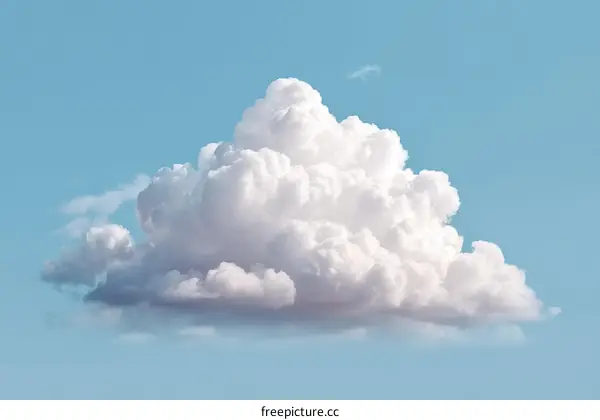 Fluffy Cumulus Cloud Against a Light Blue Sky