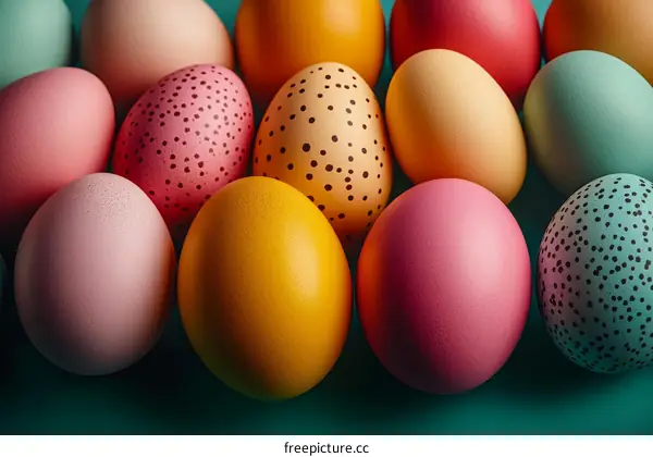 Colorful Easter Eggs Close-up
