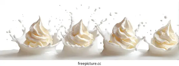 Whipped Cream Milk Splash Food Photography