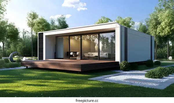 Modern Minimalist House Design with Large Windows