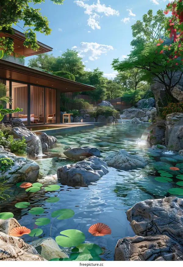 Courtyard House with Relaxing Natural Hot Spring Pool