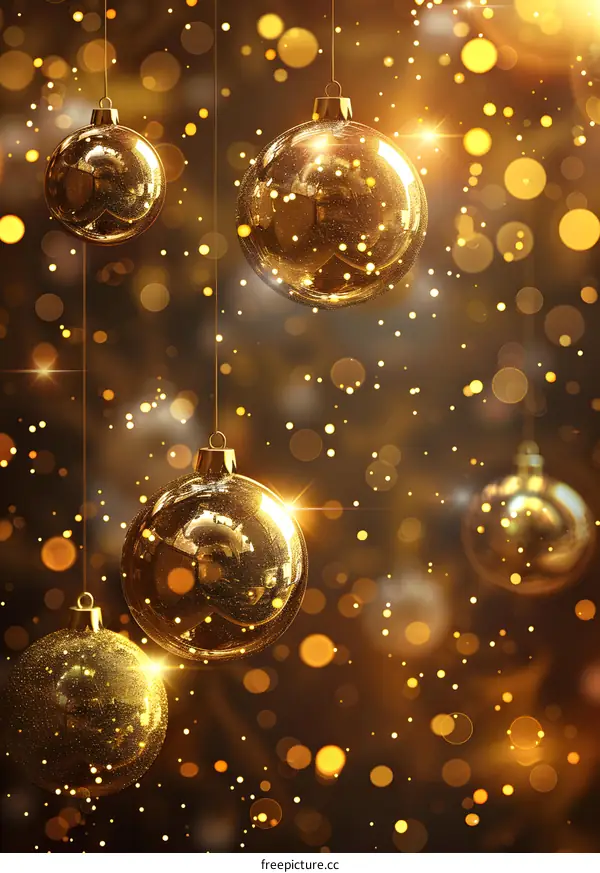Golden Christmas decoration balls