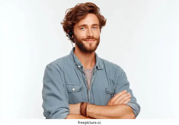 Smiling Caucasian Male Customer Service Representative