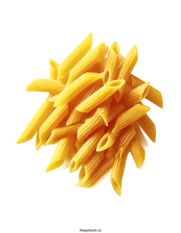 [Transparent Background PNG]Pile of Penne Pasta on White Background