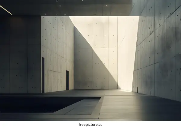 Minimalist Concrete Architecture with Light Beams