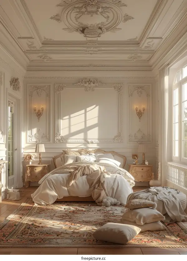 Elegant Beige Bedroom Interior Design