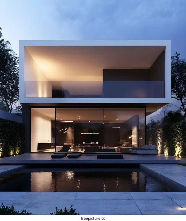 Modern Minimalist Architecture Home Design with Swimming Pool