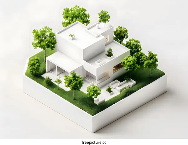 Minimalist Modern House with Green Garden