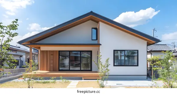 Modern Japanese Style House With Wooden Details