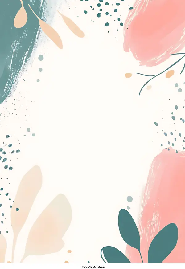 Abstract Watercolor Floral Frame Background