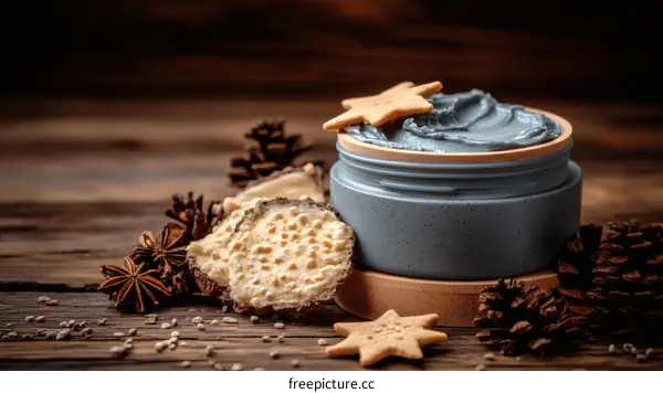 Winter Skincare Jar with Festive Cookies