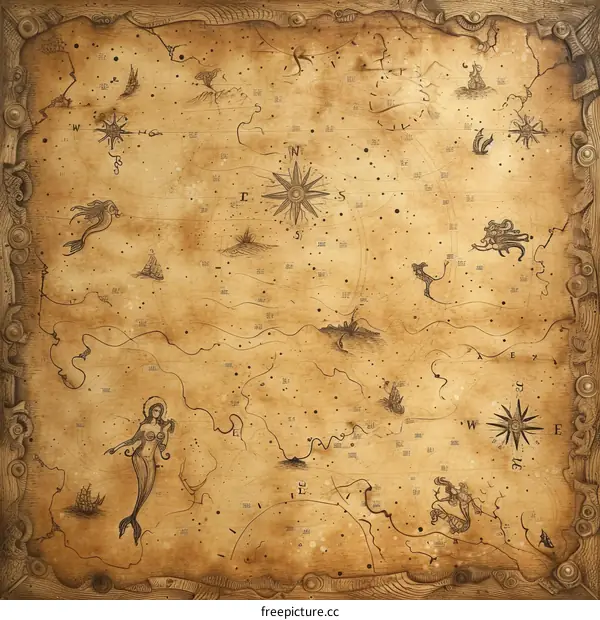 Vintage Nautical Map Illustration