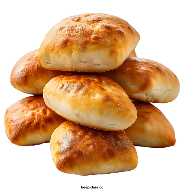 [Transparent Background PNG]Stack of Freshly Baked Bread Rolls