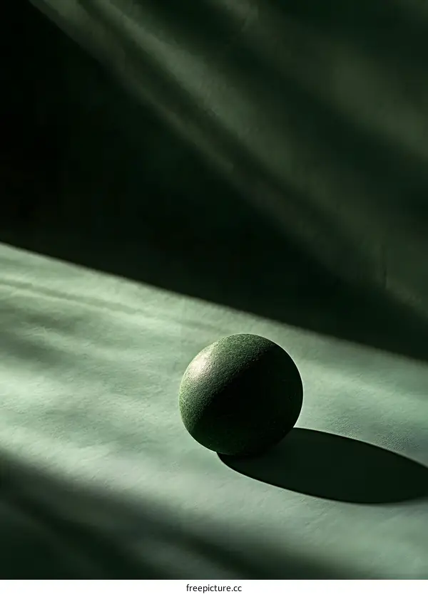 Green Sphere with Light and Shadow
