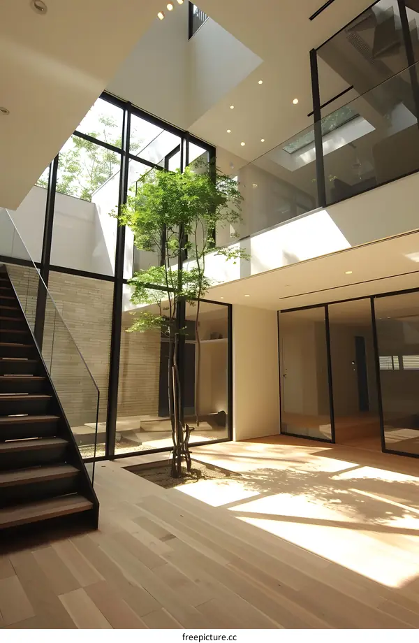 Modern Home Interior Design with Large Windows and Natural Light