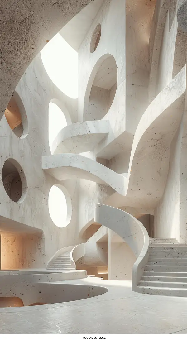 Abstract Modern Concrete Architecture Interior