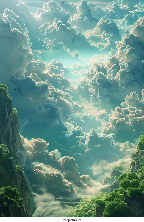 A Breathtaking Aerial View of Cloudscape Mountains