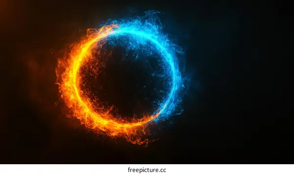 Abstract Fiery and Icy Circle Design