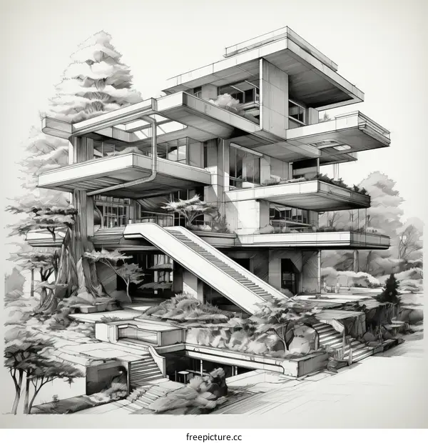 Modern house with lots of glass