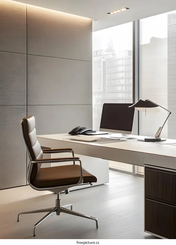 Modern Office Interior Design with Desk and Chair