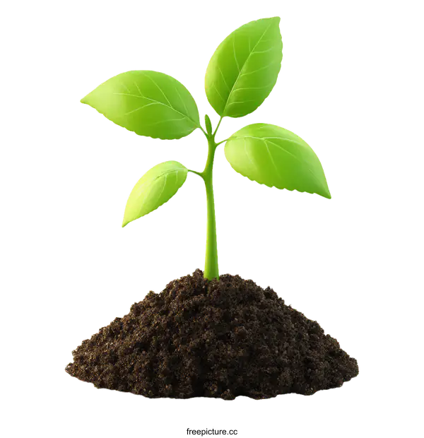 [Transparent Background PNG]A Sprout Emerging from Soil